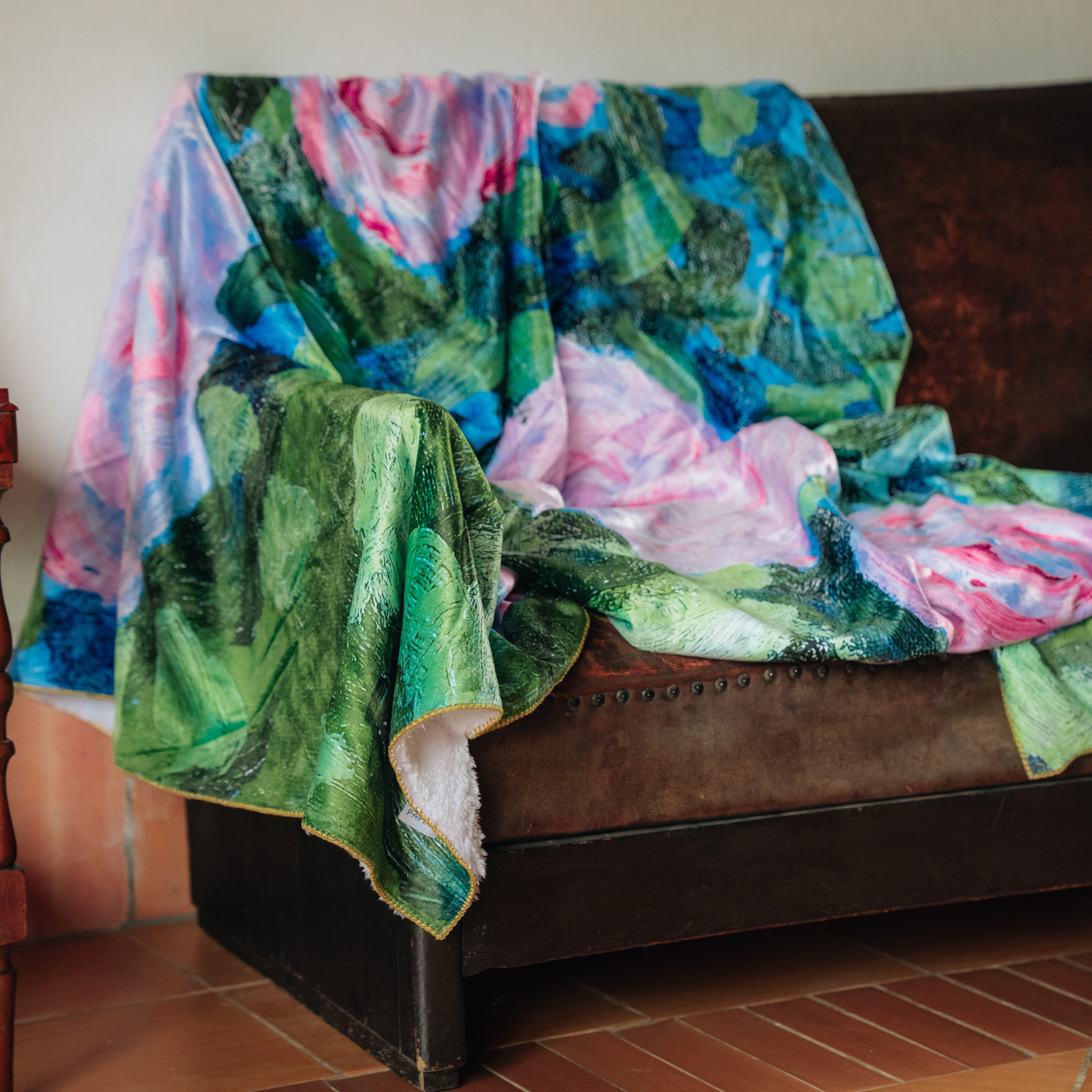 MANTA FLORAL ESTAMPADA